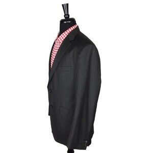 Banana Republic Tailored Fit Brown Striped Wool Blend Men Blazer Sport Coat 42S